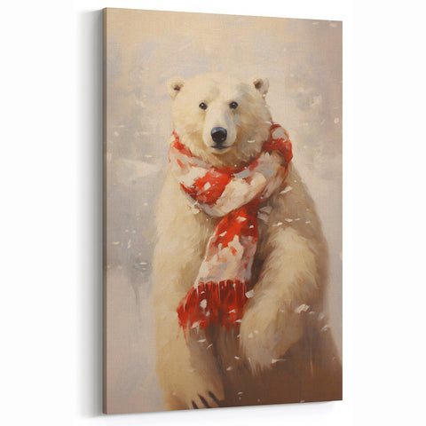 Festive Polar Bear – Cozy Christmas Art Prints