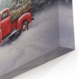 Vintage Red Truck & Christmas Tree – Christmas Canvas Art