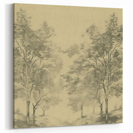 Vintage Botanical Art Prints – Scenic Tree Landscape Drawing