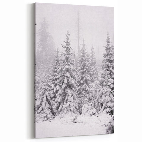 Snowy Evergreen Forest - Winter Wonderland Wall Art Winter Print