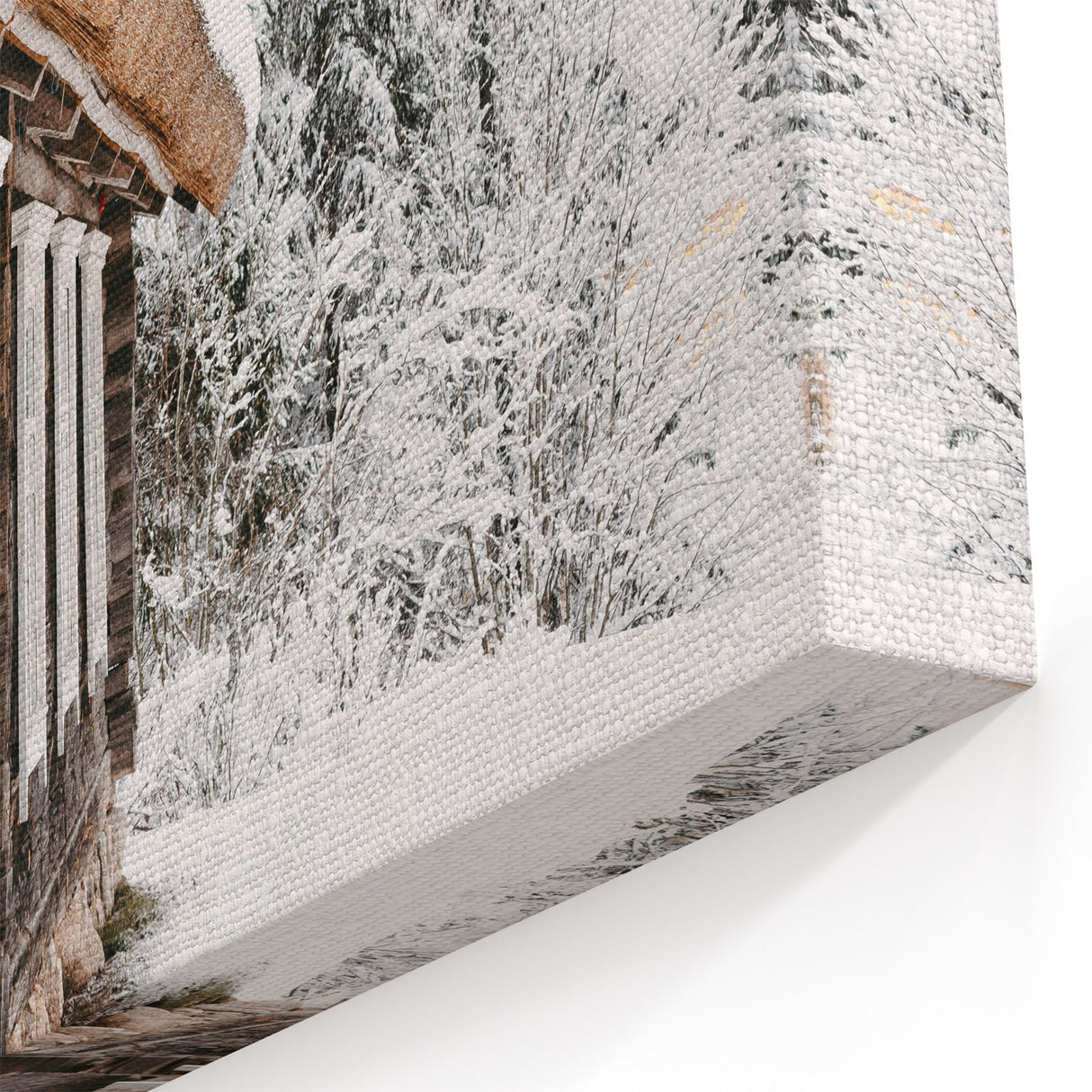 Rustic Cabin in Snow - Winter Wonderland Wall Art Winter Print