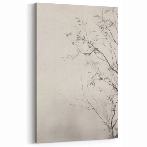 Vintage Botanical Art Prints – Elegant Branch Pencil Drawing