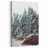 Snowy Pine Forest - Winter Scene Wall Art Winter Canvas Print
