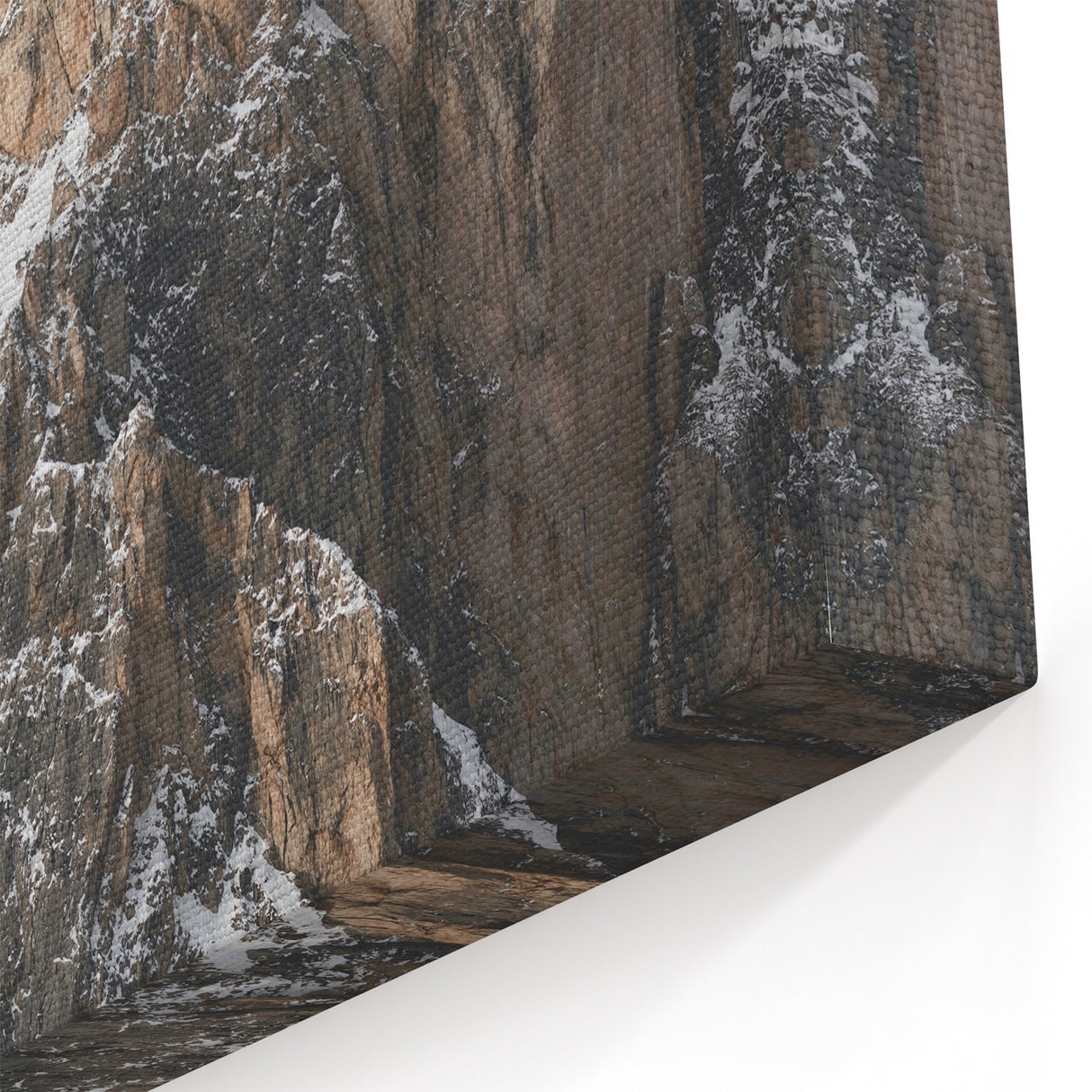 Snowy Mountain Cabin - Winter Scene Wall Art Winter Canvas Print