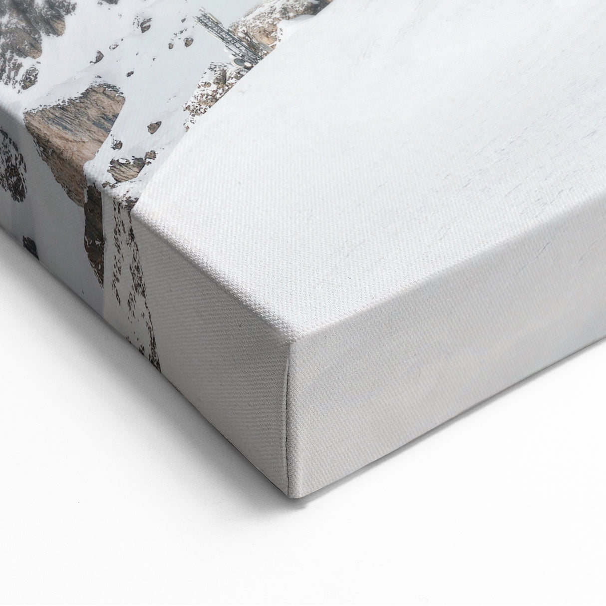 Snowy Mountain Cabin - Winter Scene Wall Art Winter Canvas Print