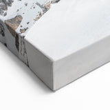 Snowy Mountain Cabin - Winter Scene Wall Art Winter Canvas Print