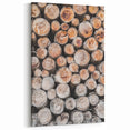 Stacked Firewood Close-Up - Winter Wall Art Winter Canvas Print