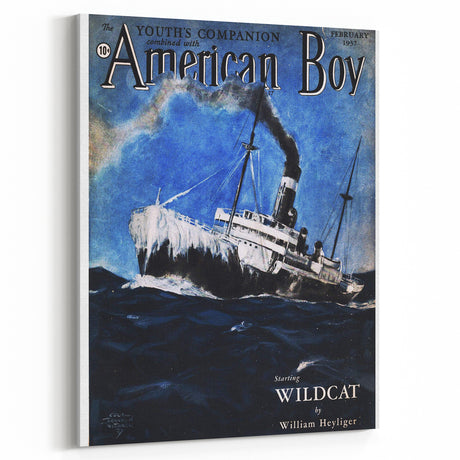 Vintage Magazine Cover Art - American Boy February 1937 Wildcat