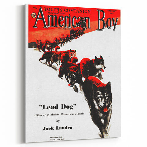 Vintage Magazine Cover Art - American Boy February 1938 Lead Dog