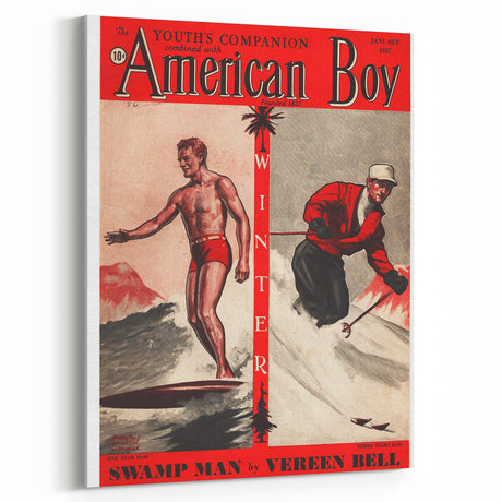 Vintage Magazine Cover Art - American Boy January 1937 Swamp Man