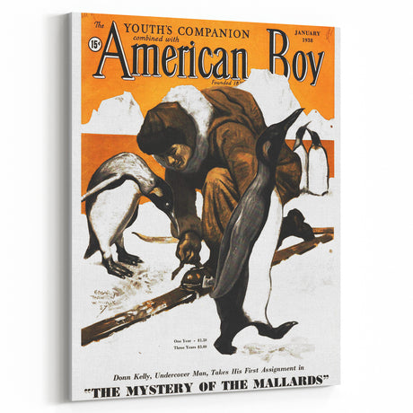 Vintage Magazine Cover Art - American Boy January 1938 Mystery of Mallards