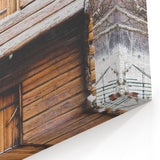 Rustic Log Cabin - Winter Scene Wall Art Winter Canvas Print