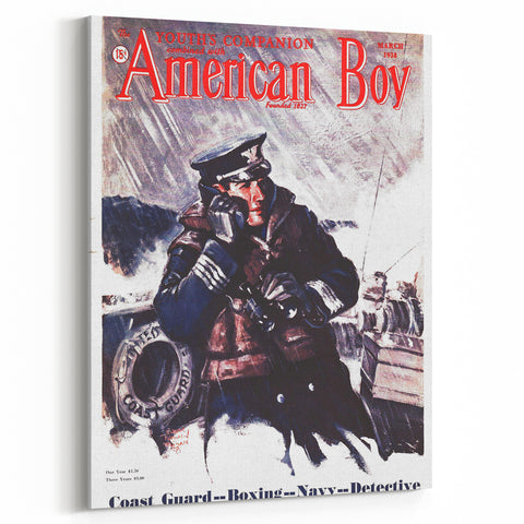 Vintage Magazine Cover Art - American Boy March 1938 Coast Guard