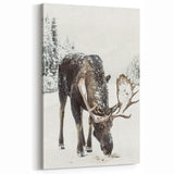 Majestic Winter Moose - Snowy Landscape Wall Art Winter Canvas Print