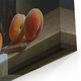 Elegant Peach Still Life – Fruit Canvas Art for Kitchen Décor