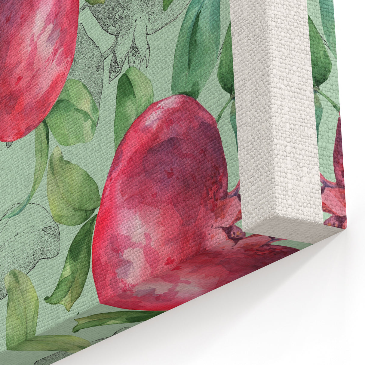 Pomegranate Botanical Watercolor – Elegant Fruit Wall Art for Kitchen