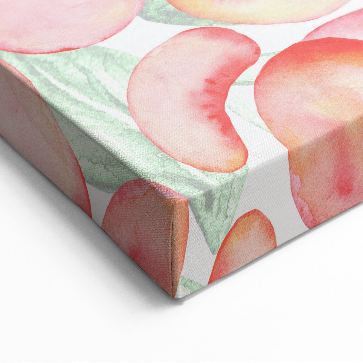 Peach Watercolor Botanical Print – Vibrant Fruit Wall Art for Kitchen