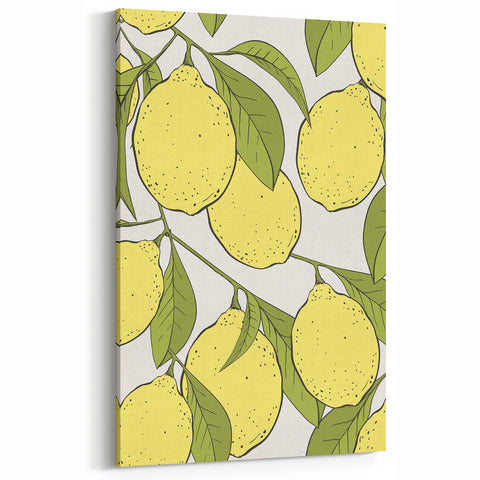Lemon Fruits Wall Art – Fresh Kitchen Fruit Decor Canvas Print