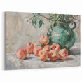 Peach Still Life Canvas Art – Elegant Kitchen Wall Decor