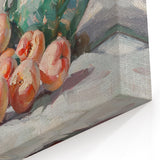 Peach Still Life Canvas Art – Elegant Kitchen Wall Decor