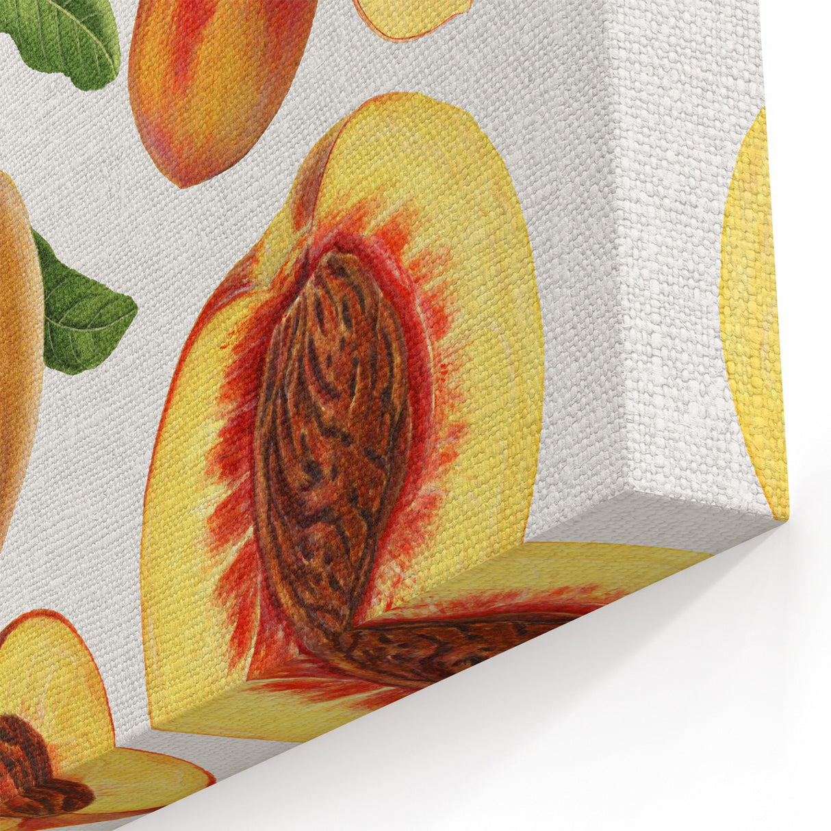 Peach Fruits Wall Art – Fruit Canvas Art for Kitchen Fruit Decor