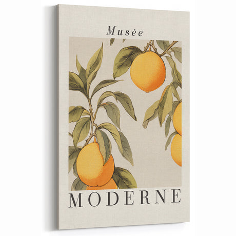 Vintage Botanical Citrus Print – Retro Lemon Wall Art Decor