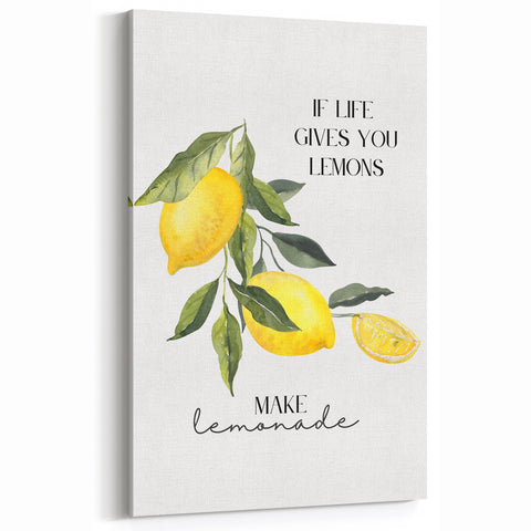 Lemon Fruit Wall Decor – Kitchen Fruit Art with Inspirational Quote