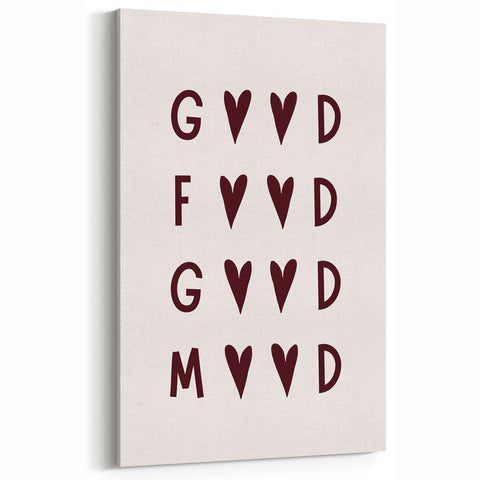 Kitchen Quote Wall Art – Minimalist Good Food, Good Mood Print