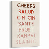 Inspirational Kitchen Prints – Cheers Multilingual Wine Wall Art
