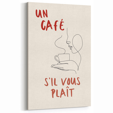 Motivational Kitchen Art Prints – French Coffee Quote Wall Art