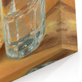 Rustic Bread & Water Oil Painting – Bakery Kitchen Wall Art