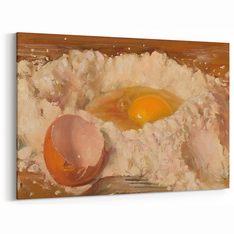 Rustic Baking Oil Painting – Egg & Flour Pastry Wall Art