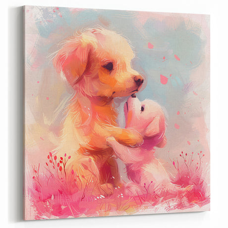 Puppy Love - Kids Room Wall Art Canvas and Framed Options