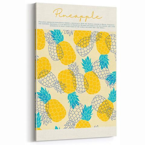 Tropical Pineapple Fruit Art Prints – Kitchen Fruit Decor