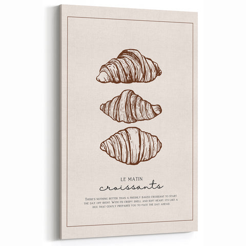 Minimalist Croissant Bakery Art – French Pastry Kitchen Print