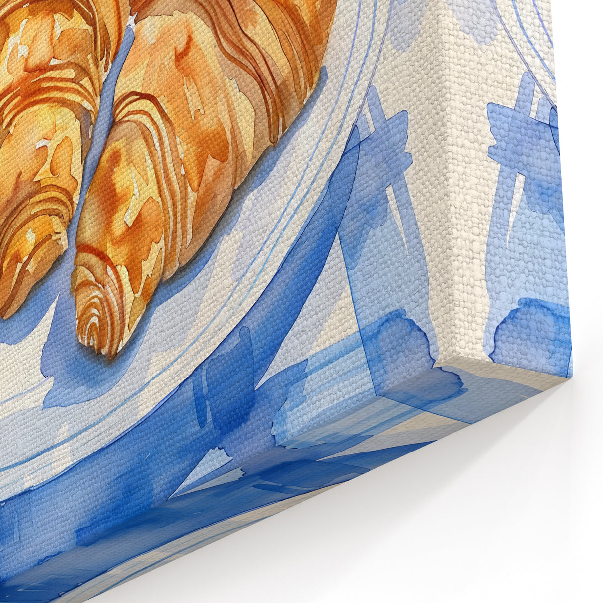 French Croissants Watercolor Art – Bakery Kitchen Wall Print