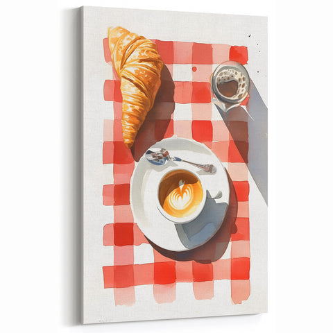 Morning Coffee & Croissant Art – French Bakery Wall Print