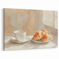 French Café Croissant Art – Elegant Pastry Kitchen Décor