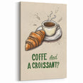 Coffee & Croissant – Bakery Art Print for Kitchen & Café Décor