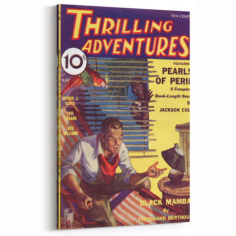 Pearls of Peril - Vintage Magazine Cover Art for Classic Wall Decor