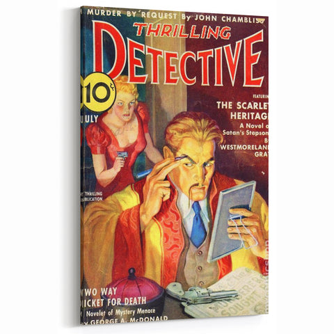 The Scarlet Heritage - Vintage Detective Magazine Cover Art