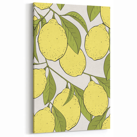 Kitchen Fruit Decor – Lemon Fruit Paintings on Canvas