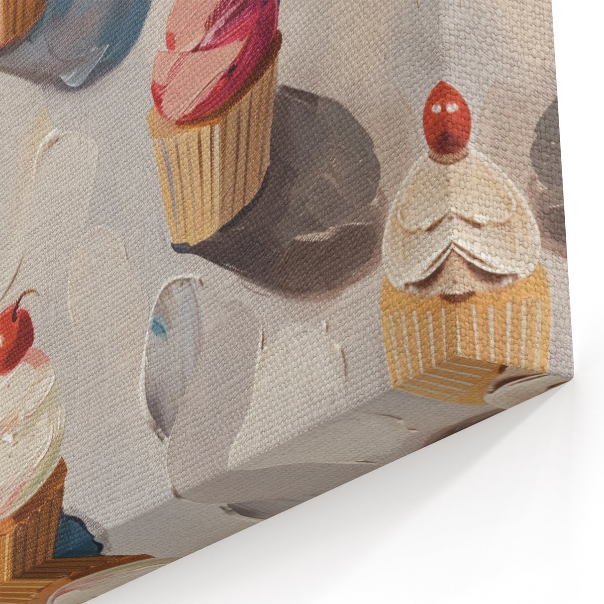 Cherry Cupcakes Dessert Wall Art – Bakery Kitchen Decor Print