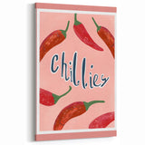 Kitchen Quote Wall Art – Spicy Chili Fruit Illustration Prints