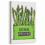 Motivational Kitchen Wall Art – Eat Your Greens Fruit Print