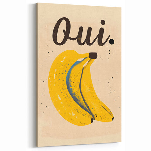 Fruit Poster Art – Playful Banana Kitchen Wall Decor