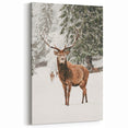 Majestic Winter Deer - Snowy Landscape Wall Art Winter Canvas Print