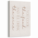 Kitchen Wall Art with Quotes - Elegant Wine-Themed Print