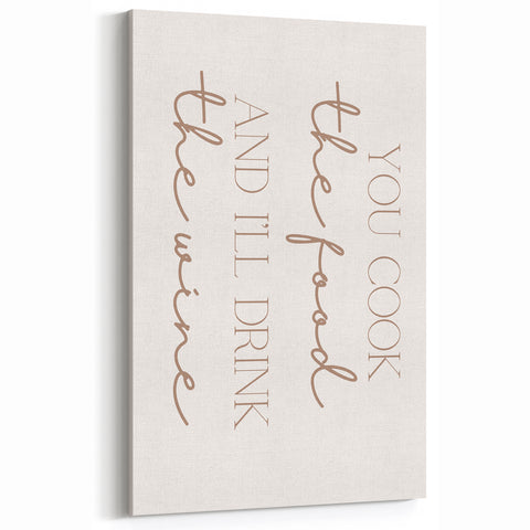 Kitchen Wall Art with Quotes - Elegant Wine-Themed Print