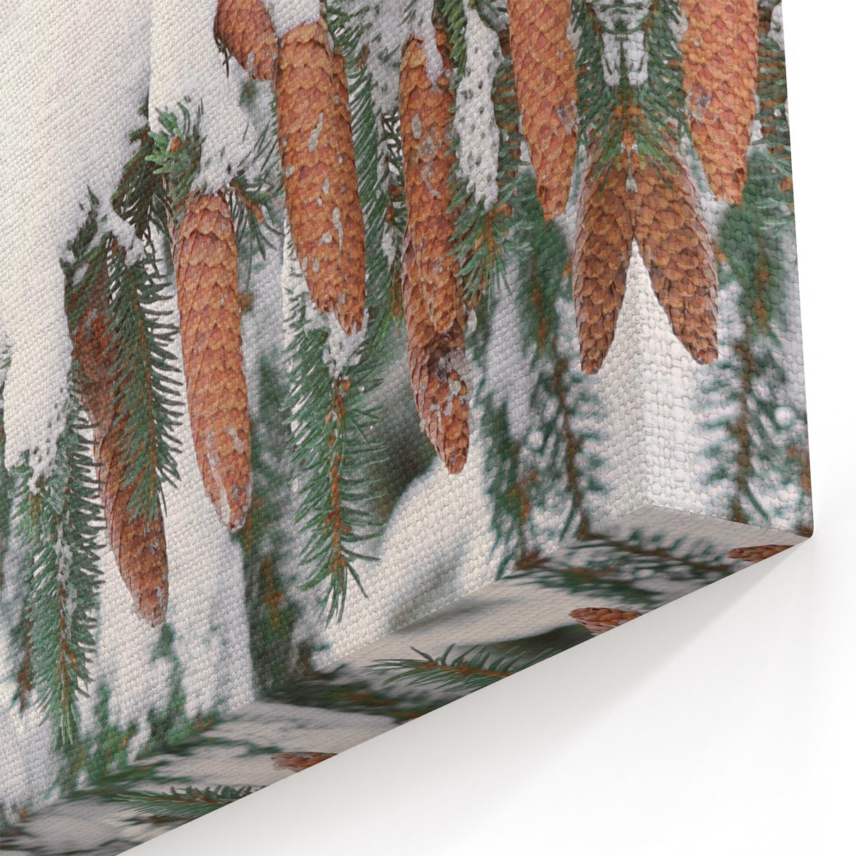 Snowy Pine Cones - Winter Wonderland Wall Art Winter Canvas Print